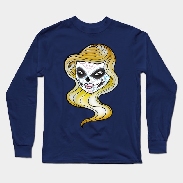 Day of the Dead portrait Long Sleeve T-Shirt by NochTec